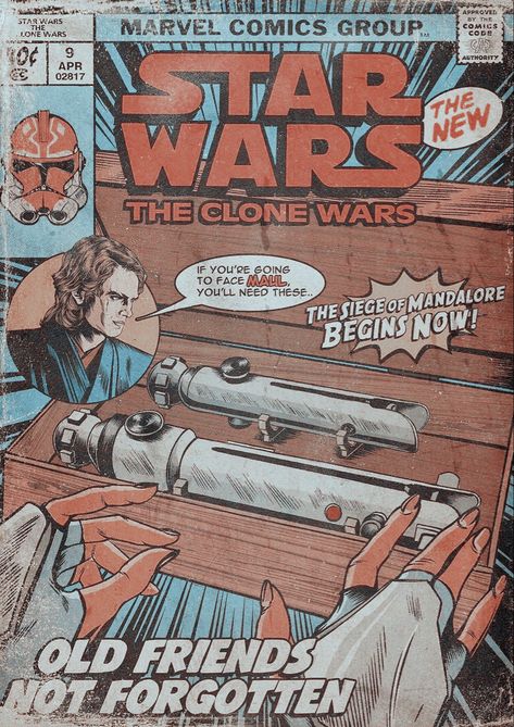 Cool Star Wars Posters, Vintage Star Wars Comics, Clone Wars Poster Vintage, Star Wars Comic Cover, Marvels Poster, Clone Wars Poster, Star Wars Cover, Star Wars Prints, Cinema Art