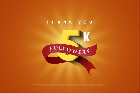 5k followers with red paper cut. | Premium Vector #Freepik #vector #5k #thank-you-followers #follow #5k-followers Red Paper, 5k Followers, Paper Cut, Vector Photo, Premium Vector, Graphic Resources, Red