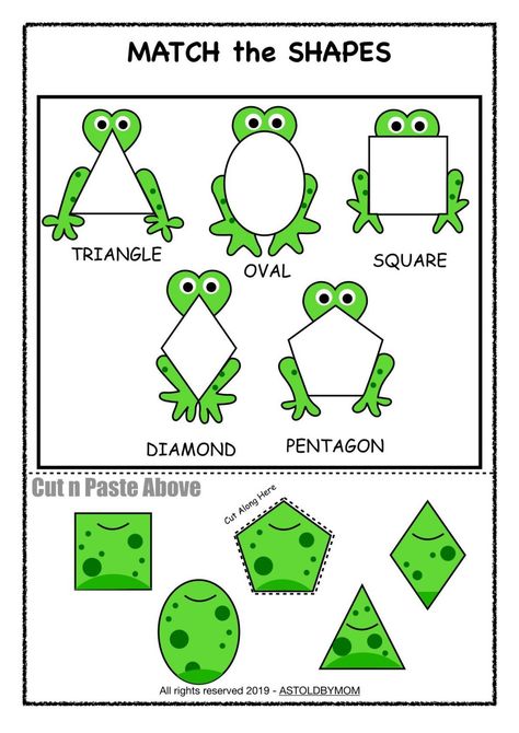 Frog Theme Preschool, Frogs Preschool, Shape Sorting Activities, Frosch Illustration, Shapes Activity, Frog Activities, Shape Activities Preschool, Shape Sort, Frog Theme