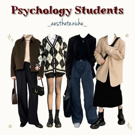 Psychologist Outfits Women, Psych Major Outfits, Psychology Outfits Women, Psych Major Aesthetic Outfit, Psychology Major Outfits, Psychologist Aesthetic Outfit, Masculine And Feminine Outfits, Psychology Student Outfit, Art Major Aesthetic Outfit