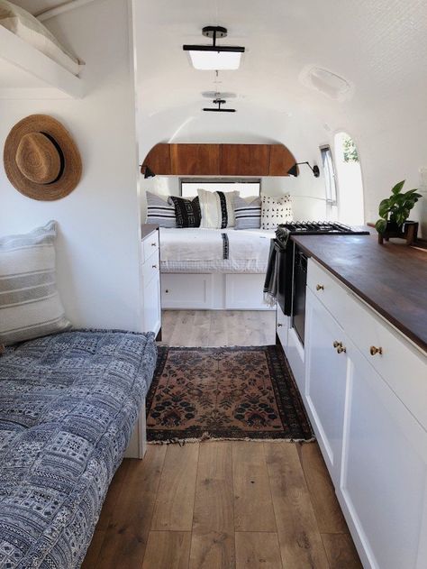 10 Airstreams That Make Us Want to Drop Everything and Hit the Road - Camille Styles Renovated Airstream, Airstream Living, Architecture Renovation, Airstream Interior, Rv Renovation, Purposeful Life, Airstream Renovation, Rv Homes, Travel Trailer Remodel