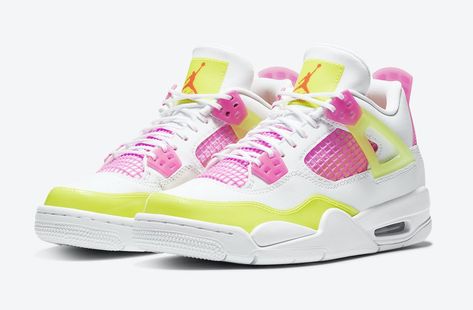 Official Look at the Air Jordan 4 GS "Lemon Venom" - JustFreshKicks Yeezy 750, Nike X Travis Scott, Low Air Jordan 1, Dr Shoes, Jordan 8, Adidas Spezial, Pink Collection, Jordan 2, Nike Dunk High