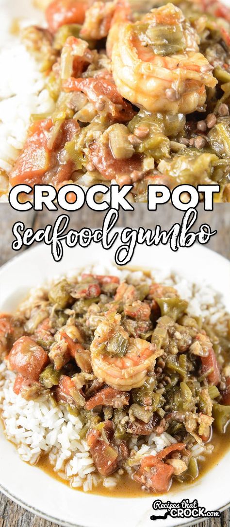 Are you looking for a delicious homemade gumbo recipe? Our Crock Pot Seafood Gumbo is a flavorful mixture of shrimp, crab and crawfish. Homemade Gumbo, Gumbo Recipe Crockpot, Gumbo Crockpot, Seafood Gumbo Recipe, Seafood Gumbo, Gumbo Recipe, Crockpot Dishes, Crock Pot Slow Cooker, Seafood Dinner