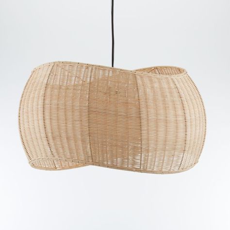 Wicker Pendant Light, Light Suit, Vacation Apartment, Rattan Shades, Basket Lighting, Crate Barrel, Forging Metal, Pendant Lamp Shade, Back To Nature