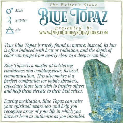 Blue Topaz Benefits, Blue Topaz Meaning, Crystal Knowledge, Wiccan Quotes, Pergola Planter, Crystal Benefits, Sky And Water, Crystal Rocks, Crystal Healing Chart