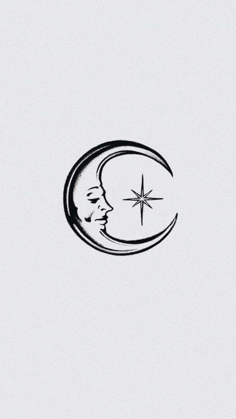 Triple Moon Tattoo Ideas, Greek Moon Tattoo, Cartoon Moon Tattoo, Goth Moon Tattoo, Selenophile Tattoo, Moon Tattoo Dark, Old School Moon Tattoo, American Traditional Moon Tattoo, Small Celestial Tattoo