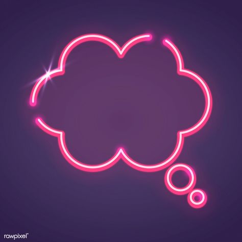 Neon lights thought bubble design element vector | free image by rawpixel.com / katie Enfp Aesthetic, White Brick Background, Neon Png, Neon Signs Quotes, Signs Quotes, Detective Pikachu, Balloon Background, Thought Bubble, Neon Words