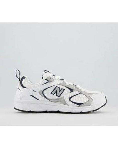 New Balance 408, Silver Trainers, Running Silhouette, Balance Trainers, Modern Tech, New Balance Men, Grand Designs, New Balance Women, Navy Fashion