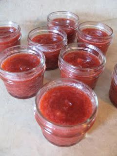 Roundabout: Strawberry Rhubarb Freezer Jam Strawberry Rhubarb Freezer Jam, Mashed Strawberries, Marmalade Muffins, Rhubarb Freezer Jam, Freezer Jams, Strawberry Heaven, Canning Jams, Rhubarb Jelly, Egg Bakes