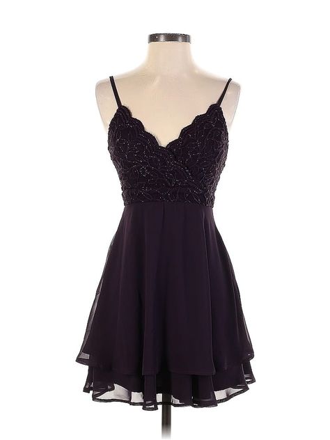 Extraordinary Cocktail Dress Size: 3 Purple Dresses - used. 100% Polyester, Party, Sweetheart, Short, Sleeveless | Extraordinary Cocktail Dress - Party: Purple Dresses - Used - Size 3 Dark Purple Dress Short, Dark Purple Short Dress, Dark Purple Hoco Dress, Dark Purple Homecoming Dress, Dark Purple Mini Dress, Purple Hoco Dress, Purple Dress Short, Purple Hoco, Purple Short Dress