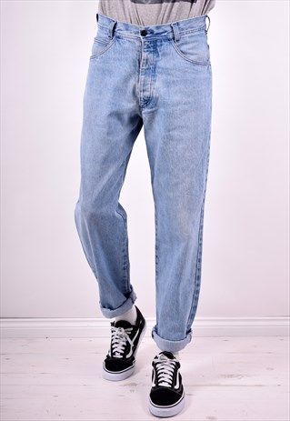 STONE ISLAND MENS VINTAGE JEANS W30 L32 BLUE 90'S Vintage Jeans Men, Vintage Jeans Mens, Vintage Outfits Men, Cheap Mens Fashion, 90s Jeans, Jean Large, Jean Vintage, Loose Jeans, Men Fashion Casual Outfits