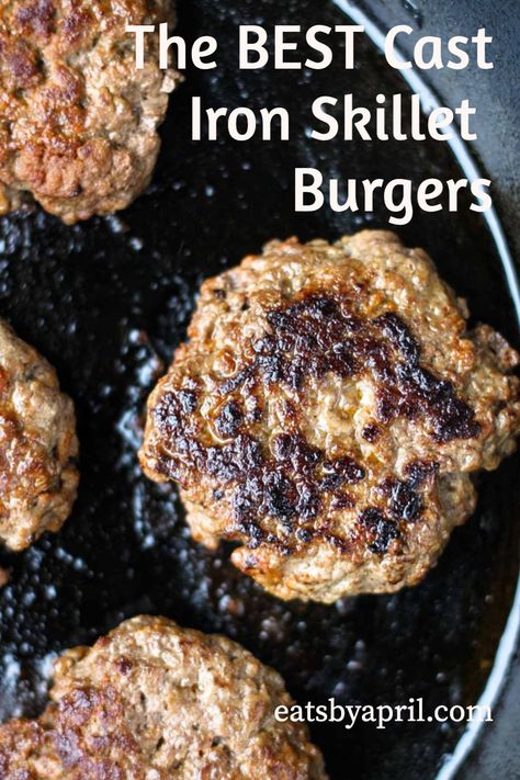 Hamburger On Cast Iron Skillet, Hamburgers On Cast Iron Skillet, Cheeseburgers In Cast Iron Skillet, Burgers In Cast Iron Skillet In Oven, Hamburger Cast Iron Skillet, Cast Iron Burger, Burgers On Skillet, Smash Burgers In Cast Iron Skillet, Hamburgers In Skillet