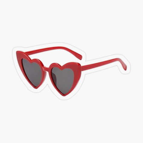 Red Old Money Aesthetic, Red Heart Shaped Sunglasses, Sunglasses Tattoo, Phone Cover Stickers, Aesthetic Sticker, Shaped Sunglasses, Heart Shaped Sunglasses, Heart Sunglasses, Money Aesthetic