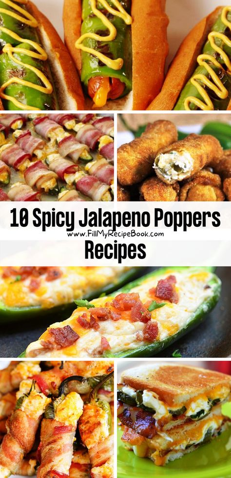 sharing a few jalapeno poppers recipe ideas for you to create for an appetizer or snacks for family or party. Jalapeno Popper Filling Recipe, Stuffed Jalepeno Recipes, Grilled Jalapeno Recipes, Stuffed Jalenpos Peppers, Jalapeno Popper Ideas, Jalapeno Popper Hot Dog, What To Do With Fresh Jalapenos, Jalapeño Pepper Recipes, Jalapeno Peppers Recipes