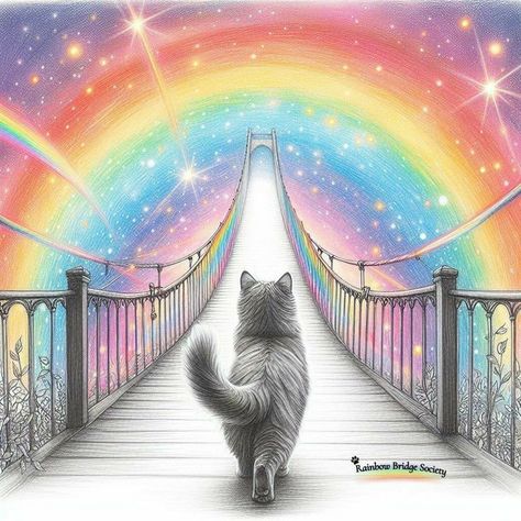 Losing A Cat Quote, I Miss My Cat, Bridge Drawing, Cat Heaven, Cat Loss, Pet Remembrance, Image Chat, Angel Cat, Pet Sympathy