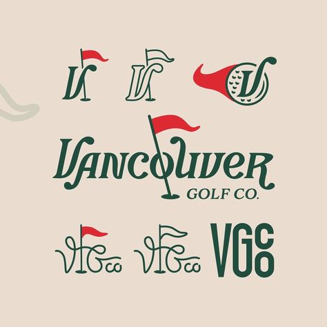 Vancouver Golf Co. designed by Jessie Maisonneuve. Connect with them on Dribbble; the global community for designers and creative professionals. Golf Brand Logo, Retro Sports Logo, Golf Tournament Logo, Golf Logo Inspiration, Flag Typography, Golf Logo Design, Tournament Logo, Logo Design Inspiration Vintage, Sports Logo Inspiration