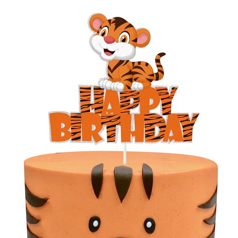 PRICES MAY VARY. Title: Glitter Tiger Happy Birthday Cake Topper, Baby Tiger Birthday Cake Decor, Safari Jungle Themed Birthday Party Supplies, Zoo Animals Centerpiece. Product Type: Categories > Pantry Staples > Cooking & Baking > Frosting, Icing & Decorations > Cake Toppers Tiger Birthday Cake, Jungle Themed Birthday Party, Tiger Cupcakes, Birthday Cake Decor, Tiger Birthday Party, Tiger Cake, Icing Decorations, Tiger Birthday, Safari Theme Party