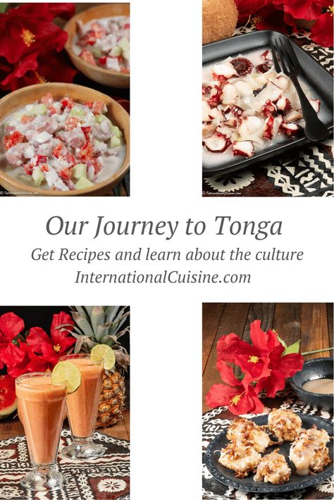 Get authentic recipes and learn about the country of Tonga. Be sure to join the culinary journey around the world when you stop by! Tonga Food Recipes, Tonga Recipes, Tongan Recipes, Ancestral Recipes, Tongan Food, Country Food, Coconut Syrup, Food And Culture, Spiralizer Recipes