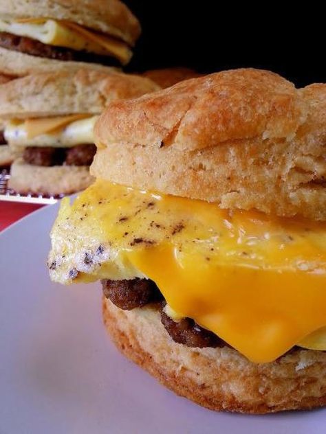 SAUSAGE, EGG Sausage Egg Cheese Biscuit, Sausage And Biscuits, Biscuit Sandwiches, Make Sausage, Cheese Biscuit, Egg Biscuits, Biscuit Sandwich, Egg Cheese, Cheese Biscuits