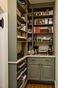 A Flair for Detail - traditional - kitchen - baltimore - Kitchen Encounters Desain Pantry Dapur, Corner Kitchen Pantry, Desain Pantry, Corner Pantry, Pantry Remodel, Pantry Shelving, Diy Pantry, Kitchen Organization Pantry, Kitchen Pantry Design