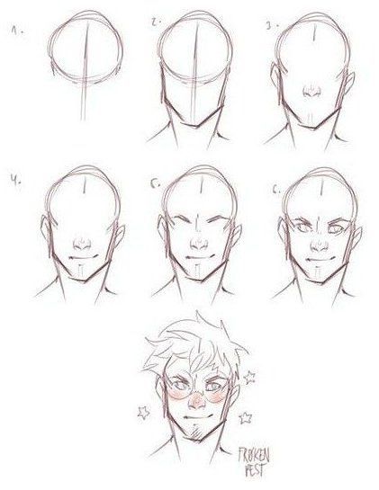 Face Proportions Drawing, Male Face Drawing, Draw A Face, Face Proportions, 얼굴 드로잉, Drawing Tutorial Face, Body Drawing Tutorial, Face Drawing Reference, Drawing Heads