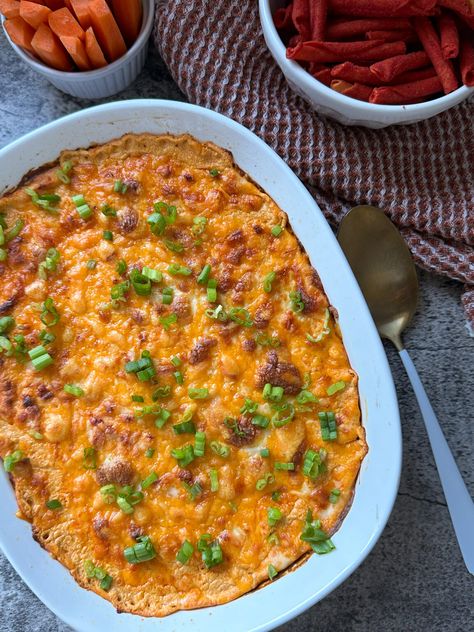 Buffalo Chicken Dip Chicken Dip Recipe, Buffalo Chicken Dip Recipe, Creamy Ranch Dressing, Crowd Pleasing Appetizers, Poached Chicken, Chicken Dip, Pot Luck, Chicken Dips, Buffalo Chicken Dip