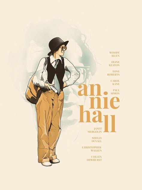 Annie Hall Quotes, Annie Hall Movie Poster, Annie Hall Movie, School Movies, Annie Hall, Diane Keaton, Woody Allen, Cinema Posters, Alternative Movie Posters