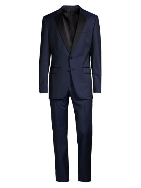 Shop BOSS Slim-Fit Contrast Lapel Tuxedo | Saks Fifth Avenue Hugo Boss Suit, Boss Suits, Formal Tuxedo, Slim Fit Jackets, Peak Lapel, Fantasy Dress, Men Looks, Hugo Boss, Mens Suits