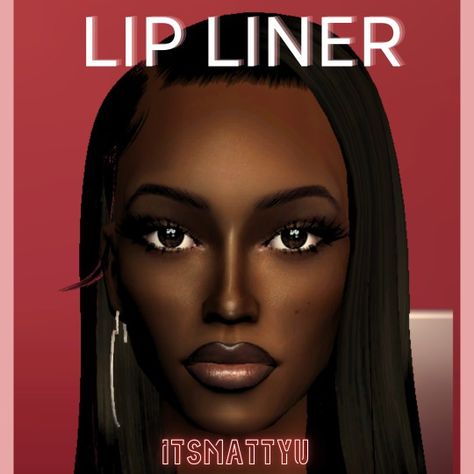 i created this lip liner for the sims 2 cause we didn't have any!! here is how it works with a black lipstick and gloss, because it is layerable with lipsticks!! :    here is how it looks alone:    and h… Sims 2 Black Hair, Sims 2 Makeup, Sims 2 Hair, Makeup Cc, Black Lipstick, The Sims 2, Sims Hair, Sims Mods, Maxis Match