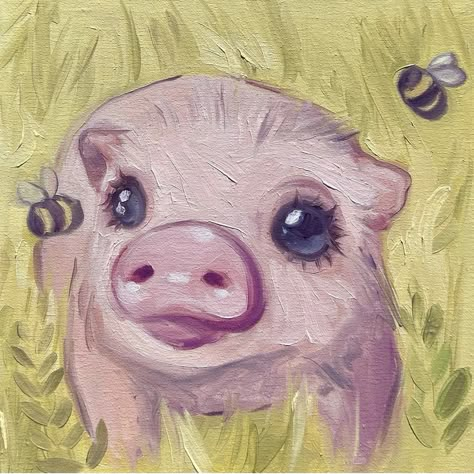 Canvas Art Mini, Coquette Animals, Canvas Painting Designs, Cute Paintings, Cute Canvas, Pinturas Disney, Small Canvas Art, Art Cute, Small Canvas