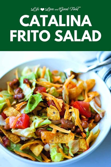 Mexican Salad With Fritos, Mexican Salad With Catalina Dressing, Catalina Salad Recipe, Fritos Salad With Catalina Dressing, Corn Chips Salad, Salad With Fritos And Catalina Dressing, Frito Corn Salad With Catalina, Frito Salad With Catalina Dressing Ranch Style Beans, Frito Catalina Salad Recipe