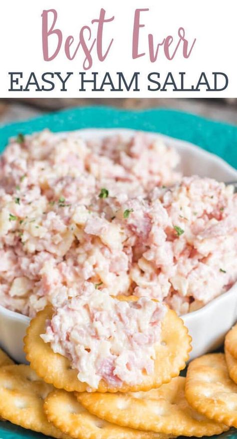 The best Ham Salad recipe...how to make ham spread with leftover ham. Plus, three other recipes with ham leftovers including potatoes, sandwiches and rollups! Deli Ham Recipes, Ham Spread Recipe, Best Ham Salad, Recipes With Ham, Ham Spread, Ham Salad Recipe, Ham Leftovers, How To Make Ham, Pasta Aglio E Olio