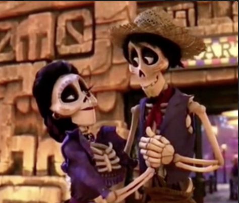 Hector and Imelda happily back together again and falling in love from Coco Hector And Imelda, Coco Hector, Coco 2017, Coco Art, Hector Rivera, Disney Coco, Pixar Coco, Disney Pics, Old Disney