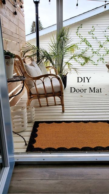 Door Mat Diy, Hello Goodbye, Black Acrylic Paint, A Craft, Black Acrylic, Craft Store, Fun Diy, Scalloped Edges, Plastic Bottle