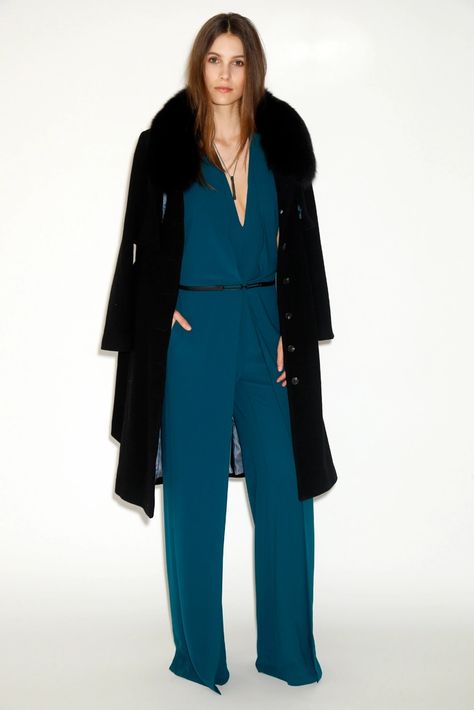 Halston Heritage RTW Fall 2015 – WWD Halston Heritage, Monique Lhuillier, Fall 2015, Fashion News, Duster Coat, Ready To Wear, Jumpsuit, How To Wear