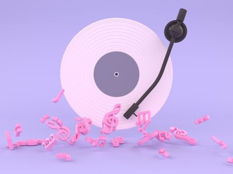 3d Music, Minimal Background, Vinyl Disc, Musical Theme, Plains Background, Music Party, Background Music, Boys Playing, 3d Modelling