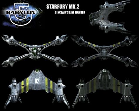 Babylon 5 - STARFURY MK.2 - 01 by TMC-Deluxe on DeviantArt Best Sci Fi Series, Space Fighter, Sci Fi Spaceships, Babylon 5, Starship Design, Sci Fi Ships, Spaceship Concept, Spaceship Art, Sci Fi Series