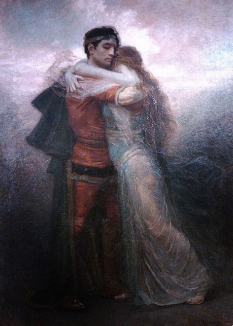 Titania on Twitter: "The legend of Tristan and Isolde is a tale of the forbidden love between Cornish knight Tristan and Irish princess Isolde. Their love is so strong it transcends all boundaries, and neither marital commitments nor rivalling kingdoms can separate them. #FolkloreSunday https://t.co/vqqk1Yx3V0" / Twitter Tristan And Isolde, Tristan Isolde, Beauty In Art, Couple Painting, Spanish Painters, Blog Challenge, Spanish Artists, The Embrace, A4 Poster