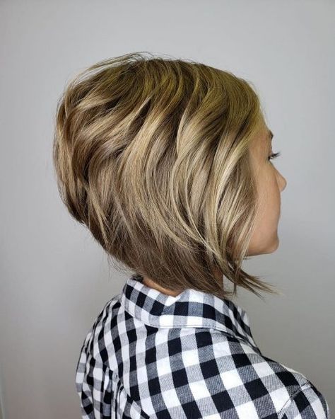 Neck Length Layered Inverted Bob Inverted Bob Cuts, Inverted Bob With Layers, Short Layered Bob Haircuts, Inverted Bob Haircuts, Long Haircut, Short Bob Cuts, Inverted Bob Hairstyles, Stacked Bob Hairstyles, Bob Cuts