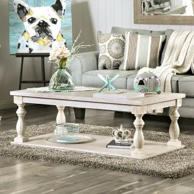 Antique White Coffee Table, Coastal Coffee Table, Wood Coffee Table Rustic, Rich Character, White Coffee Table, Cottage Room, Rustic Coffee Tables, Traditional Table, Coffee Table White