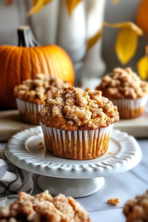 These moist Pumpkin Streusel Muffins are packed with warm spices and topped with a sweet, buttery streusel. Perfect for fall mornings or anytime you're craving cozy, autumn flavors!
Pin now, bake later!
#PumpkinMuffins #StreuselTopping #FallBaking #PumpkinRecipes #CozyEats #EasyBaking #MuffinLovers #AutumnFlavors #BreakfastTreats #HomemadeGoodness Pumpkin Strudel Muffins, Pumpkin Muffins With Streusel Topping, Pumpkin Crumble Muffins, Streusel Topping For Muffins, Pumpkin Streusel, Pumpkin Streusel Muffins, Moist Muffins, Streusel Muffins, Pumpkin Spice Muffins