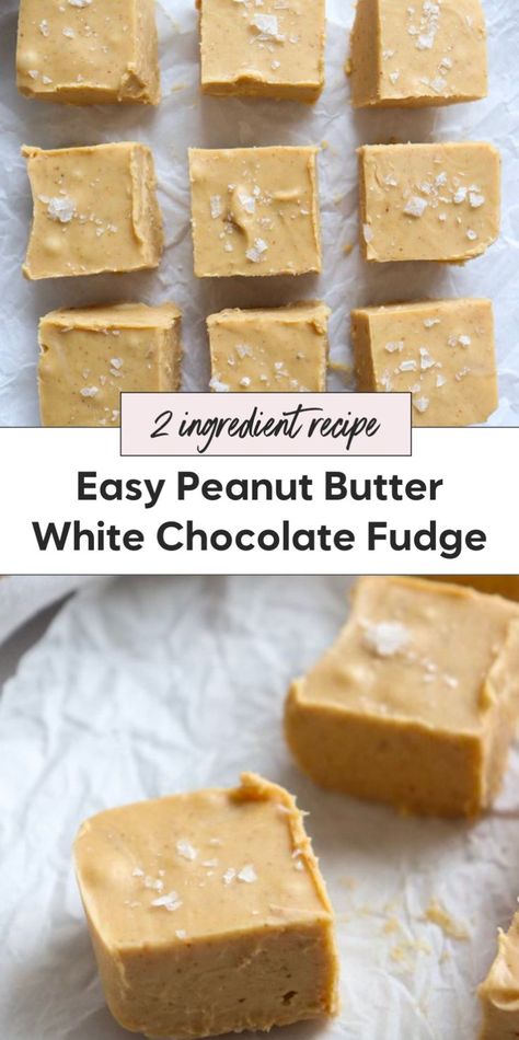 This easy recipe for peanut butter fudge is the best. Made with white chocolate chips and creamy peanut butter, this white chocolate peanut butter fudge needs no frosting. It's perfect for anyone who loves homemade sweets and is simple to prepare. Easiest Fudge Recipe, Peanut Butter And White Chocolate, Easy Peanut Butter Fudge, White Chocolate Peanut Butter, Peanut Butter White Chocolate, Peanut Butter Protein Bars, 2 Ingredient Recipes, Peanut Butter Fudge Easy, White Chocolate Recipes