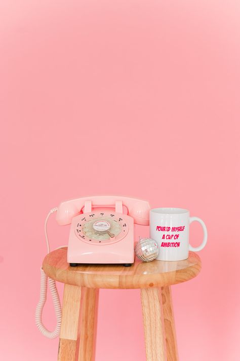 Social Media Manager Branding Photoshoot - lilynotz.co Pink Small Business Aesthetic, Fun Work Photoshoot, Retro Brand Photoshoot, Self Branding Photoshoot, Business Launch Photoshoot, Podcast Branding Photoshoot, Pink Business Aesthetic, Social Media Manager Photoshoot, Telephone Photography