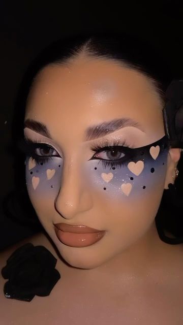 Heart Stencil Makeup, Anti Valentines Day Makeup, Water Activated Liner, Holiday Makeup Looks, Anti Valentines, Heart Stencil, Rainbow Palette, Valentines Day Makeup, Anti Valentines Day