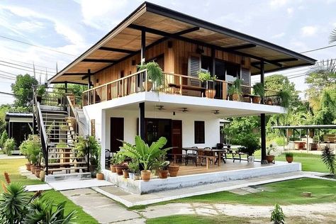 Stilts House, Stilt House Plans, Small House Model, Stilt Home, Small House Design Philippines, Elevated House, Philippine Houses, Wooden House Design, Bamboo House Design