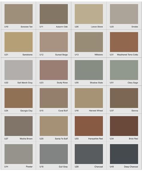 Uni-Mix Integral Concrete Colorant color chart. A small sampling of the wide variety of colors that are available from Butterfield Color. Concrete Stain Colors, Pool Makeover, Colored Concrete, Front Wall Design, Concrete Patio Designs, Concrete Overlay, Concrete Stained Floors, Porch Colors, Pool Remodel