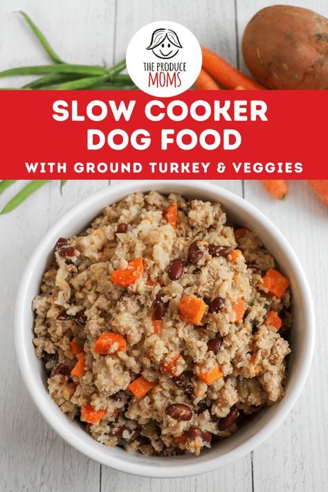 Easy Slow Cooker Dog Food with Ground Turkey and Veggies Slow Cooker Dog Food Recipes Crockpot, Homemade Dog Food With Ground Turkey, Vet Approved Homemade Dog Food Recipes Crockpot, Ground Turkey Dog Food Recipes Crockpot, Crockpot Dog Food Recipes Turkey, Crockpot Dog Food Recipes Ground Beef, Dog Food Crockpot Recipes, Food With Ground Turkey, Ground Turkey Dog Food Recipes