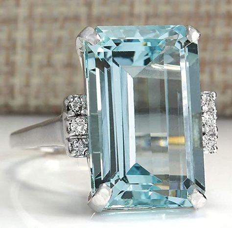 Amazon.com: Zhiwen Vintage Fashion Women 925 Silver Aquamarine Gemstone Ring Engagement Wedding Jewelry Size 5-11 (6#) : Arts, Crafts & Sewing Wedding Stone, Ring Man, Vintage Silver Rings, Topaz Engagement Ring, Rings Jewelry Fashion, Party Rings, Aquamarine Rings, Sapphire Engagement, Engagement Rings Sapphire