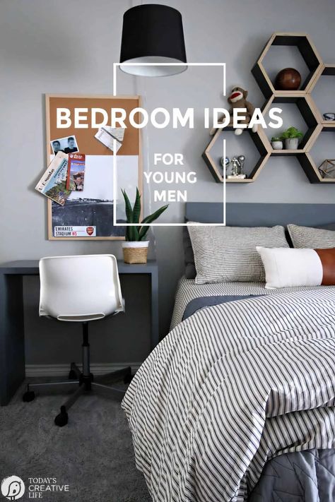 Bedroom ideas for young men Bedroom Ideas Neutral Colors, Bedroom Ideas For Young Man, Young Men Bedroom, Boho Wall Decor Diy, Home Decor Ideas Country, Bedroom Ideas Neutral, Men Bedroom Ideas, Home Decor Ideas Indian Style, Country Bedroom Ideas