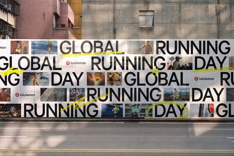 lululemon Global Running Day 2021 on Behance Horizontal Banner Design, Colleen Quigley, The Savoy London, Global Running Day, Savoy London, Amazon Ads, Creative Signage, Museum Identity, Church Conference